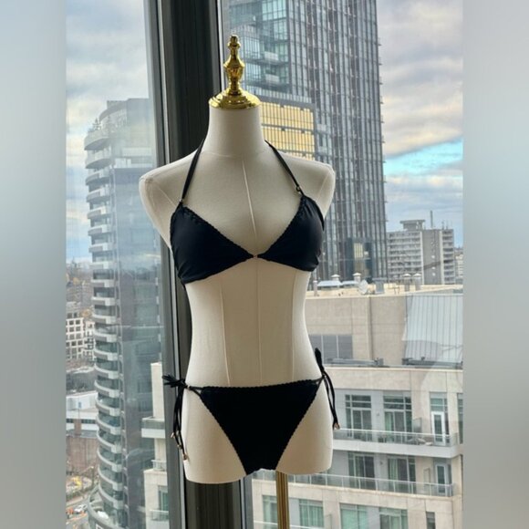 🆕 ZIMMERMANN 🧿 NWOT Vitali Trimmed Mini Tri Bikini, Black, Sz 2 - US 6 / 8 - Picture 11 of 15